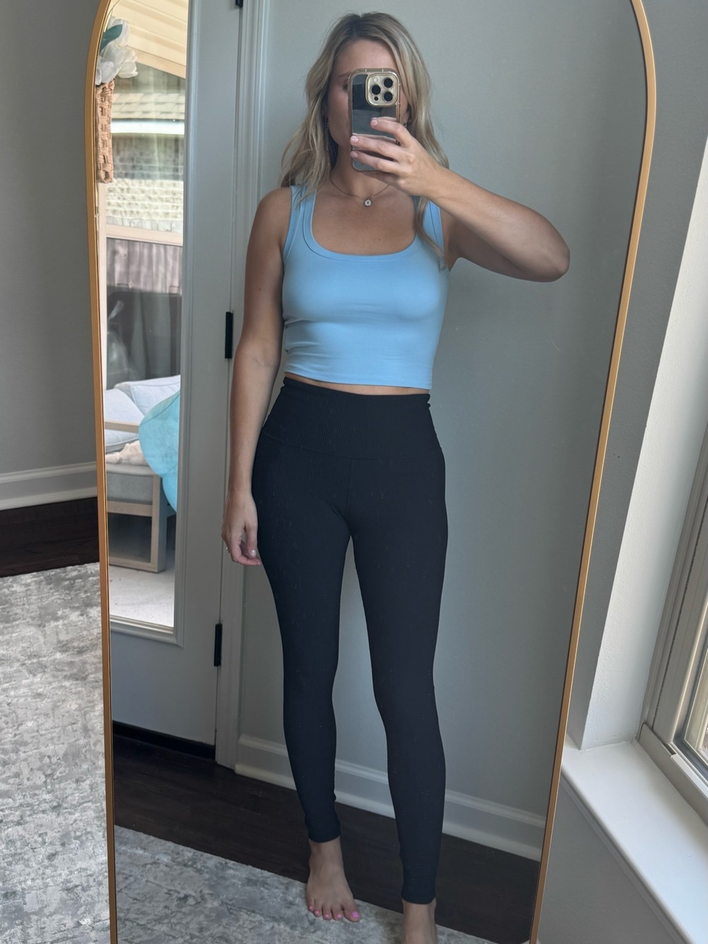 Light Blue Sleeveless Crop Top - Picture 5 of 6